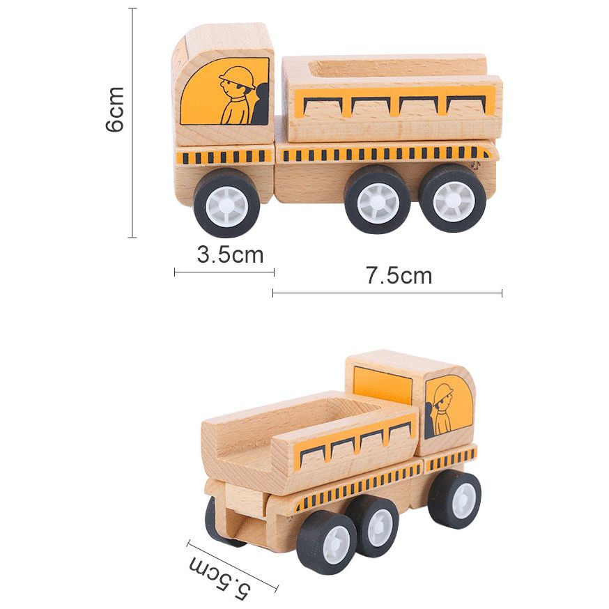 Pibi MNTL Pull Back Kids Wooden Tip Lorry Truck NC02 Natural Brown Age- 3 Years & Above