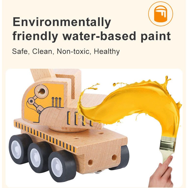 Pibi MNTL Pull Back Kids Wooden Excavator Truck NC01 Age- 3 Years & Above