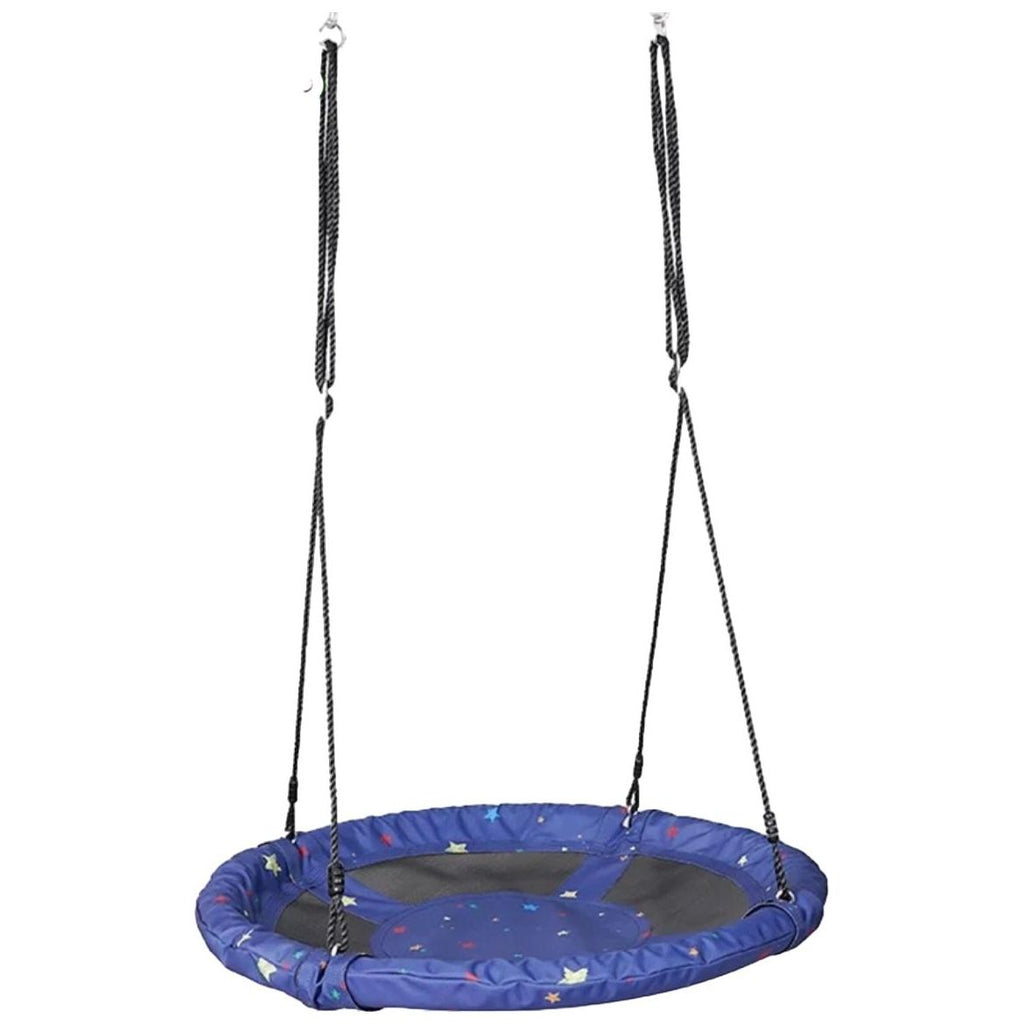 Pibi Portable  Outdoor Platform Tree Swing Saucer (100 cm Diameter) with Hanging Rope Blue/Black Age- 3 Years & Above