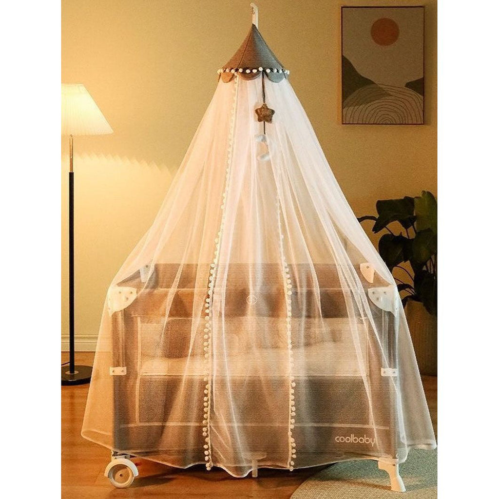 Pibi Premium Canopy Mosquito Net with Stars White Age- Newborn & Above