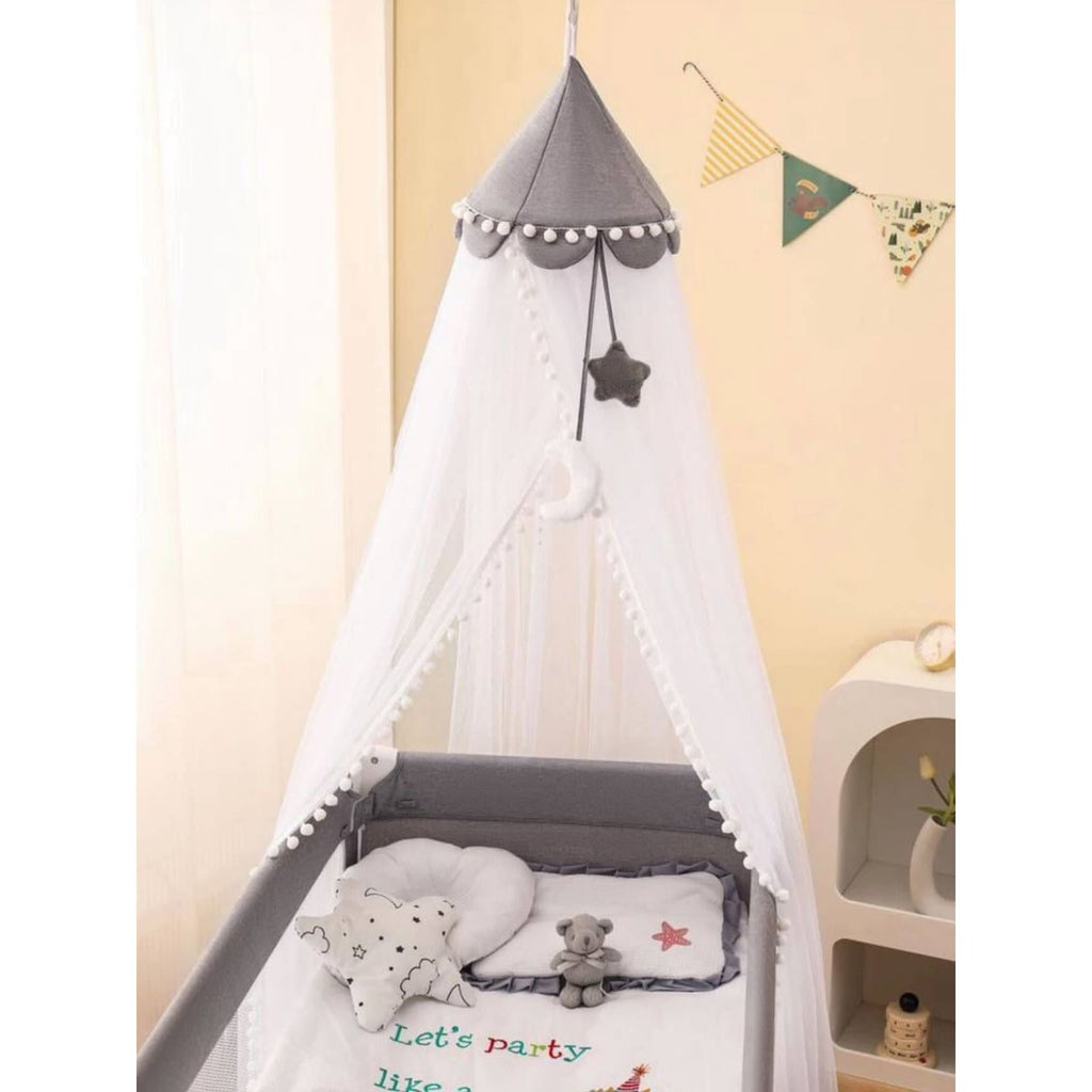 Pibi Premium Canopy Mosquito Net with Stars White Age- Newborn & Above