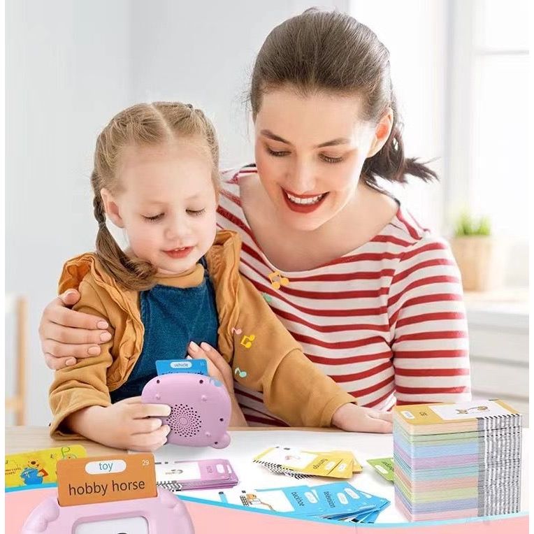 Pibi Talking Flash Cards with 112 Sight Words+USB Cable Montessori & Interactive Toddler Toys Blue Age- 12 Months & Above