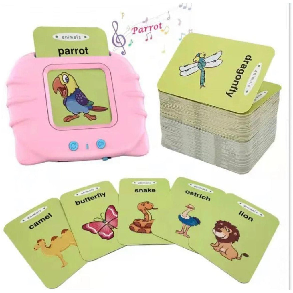 Pibi Talking Flash Cards with 112 Sight Words+USB Cable Montessori & Interactive Toddler Toys Pink Age- 12 Months & Above