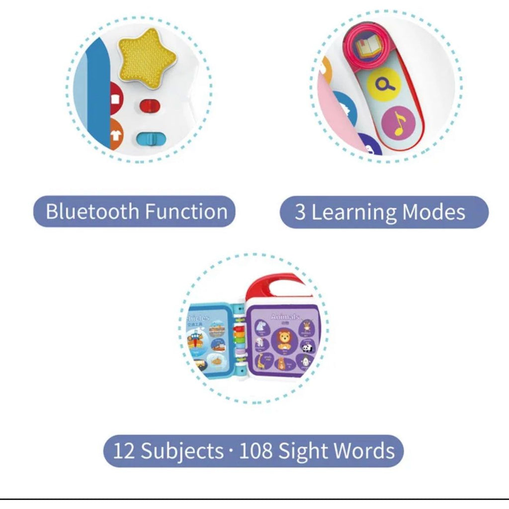 Pibi Touch & Teach 108 Words Learning Book with Bluetooth Pink Age- 12 Months & Above