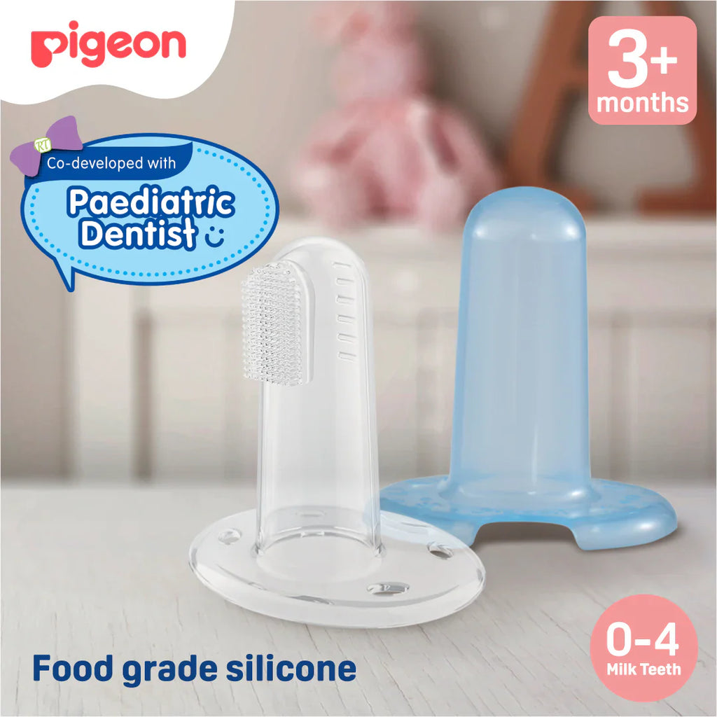 Pigeon Baby & Toddler Silicone Finger Toothbrush Assorted Age- 3 Months to 4 Years