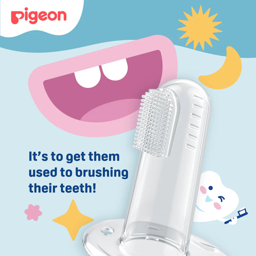 Pigeon Baby & Toddler Silicone Finger Toothbrush Assorted Age- 3 Months to 4 Years