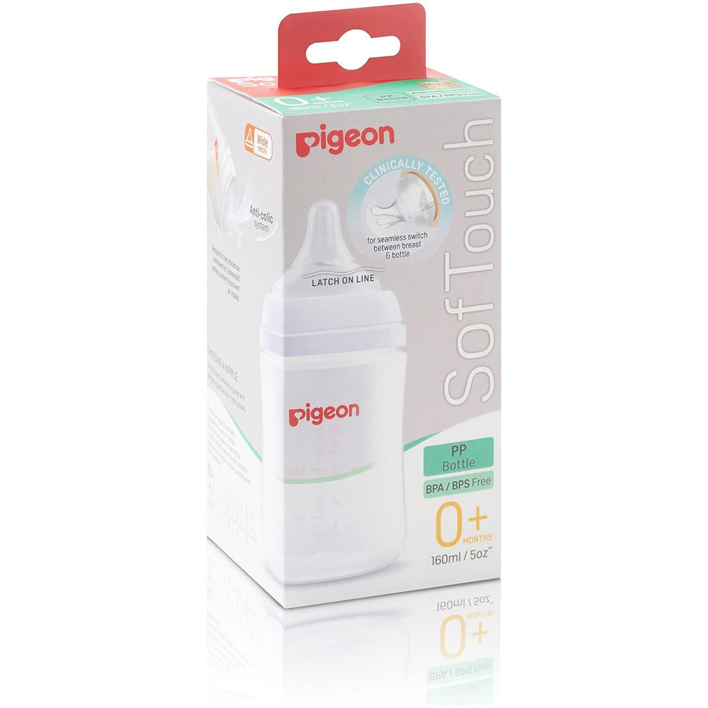 Pigeon SofTouch PP Feeding Bottle (WN3) 160ml Transparent Age- Newborn & Above