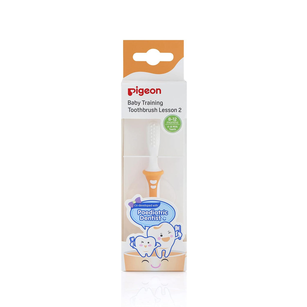 Pigeon Training Baby Toothbrush -Lesson 2 Orange  Age- 8 Months to 12 Months 