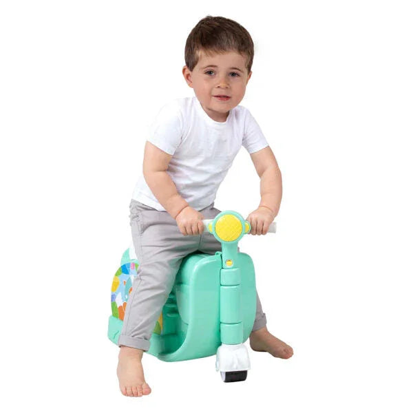 Playgro Ride and Roll Fox Travel Suitcase & Vespa Scooter Ride-On Blue Age- 12 Months upto 5 Years
