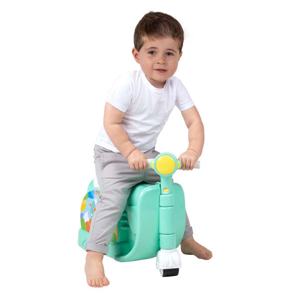 Playgro Ride and Roll Fox Travel Suitcase & Vespa Scooter Ride-On Blue Age- 12 Months upto 5 Years