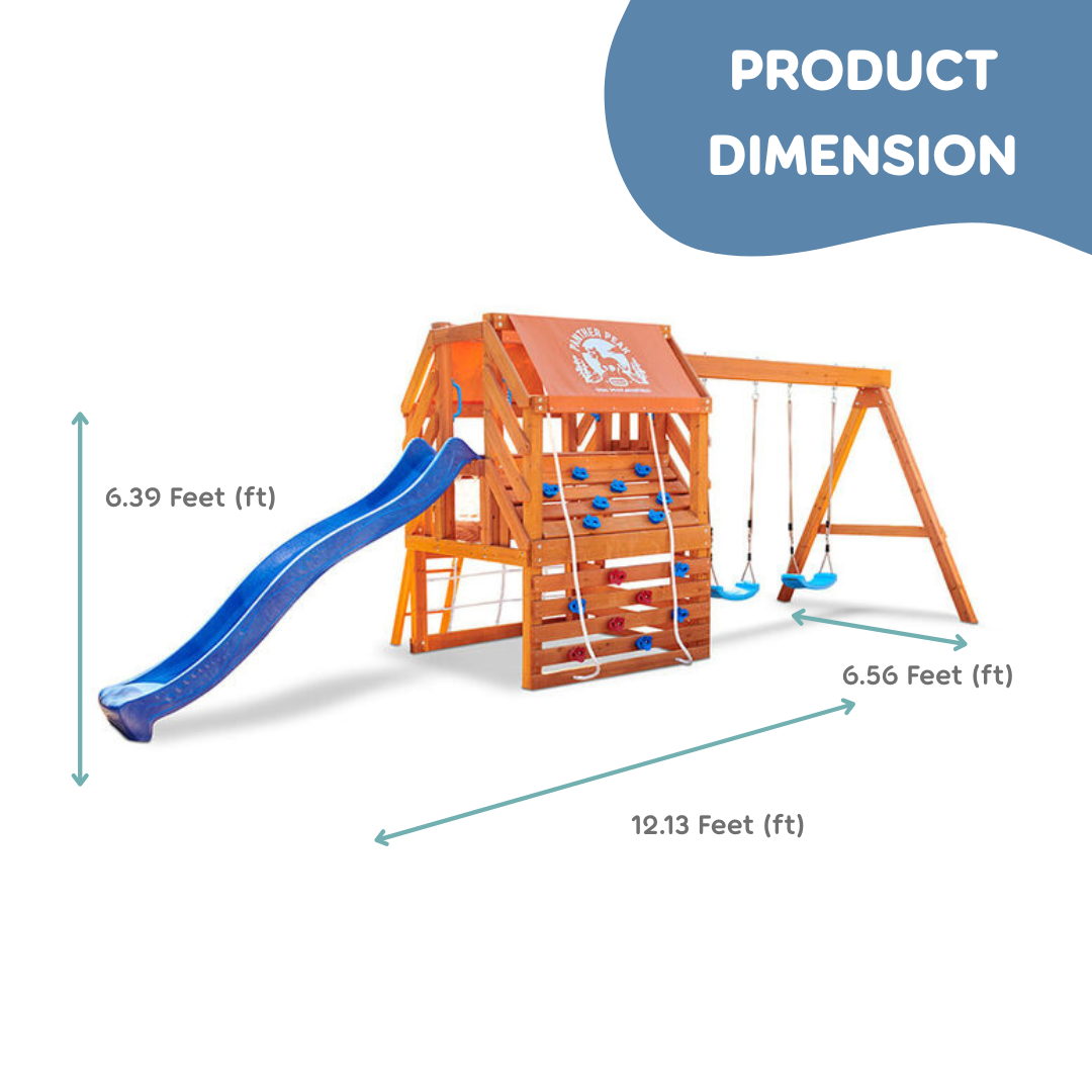 Little Tikes Cute Squirrel Outdoor Backyard Wooden Kids Swing Set