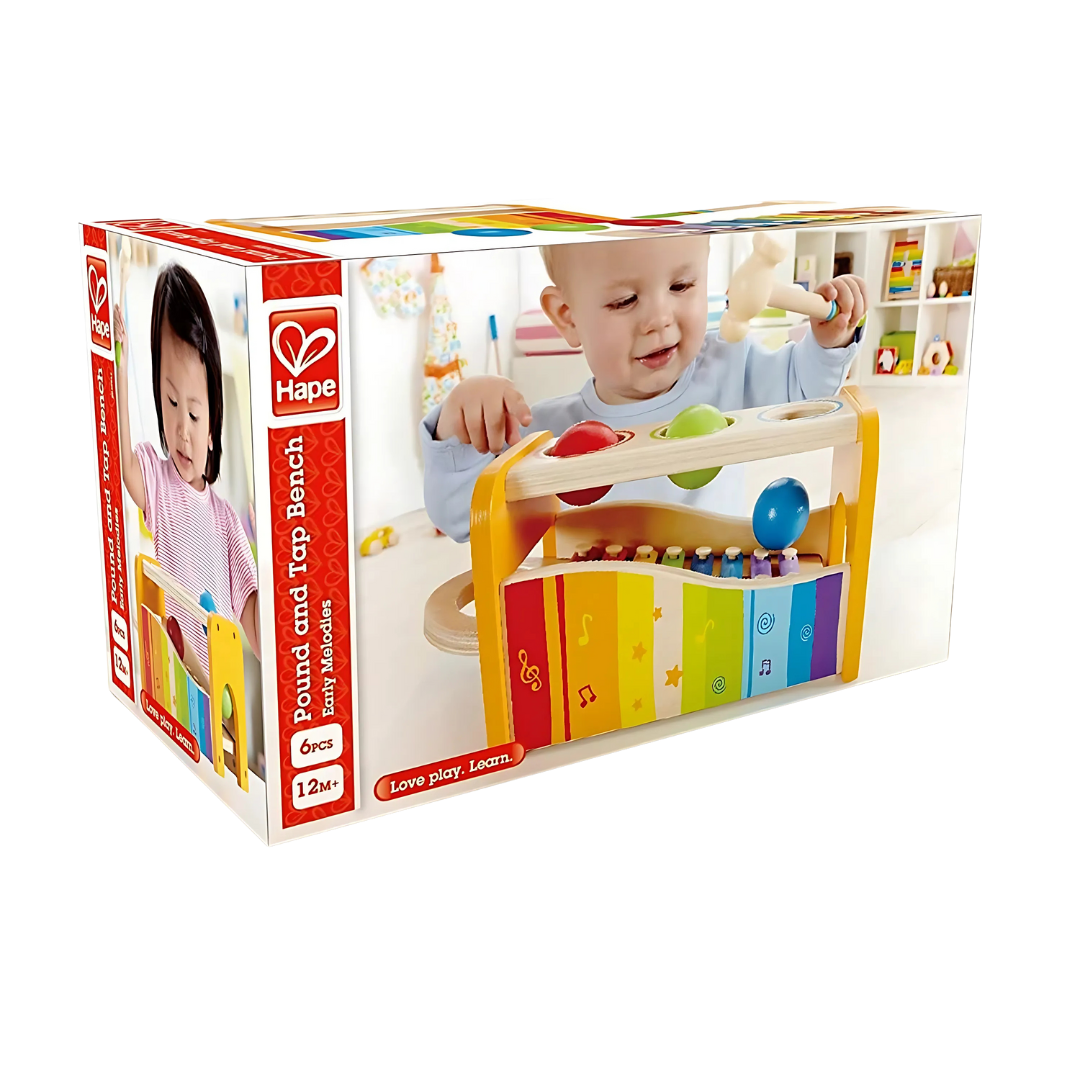 Hape Pound And Tap Bench Multicolor Age-1 Year & Above