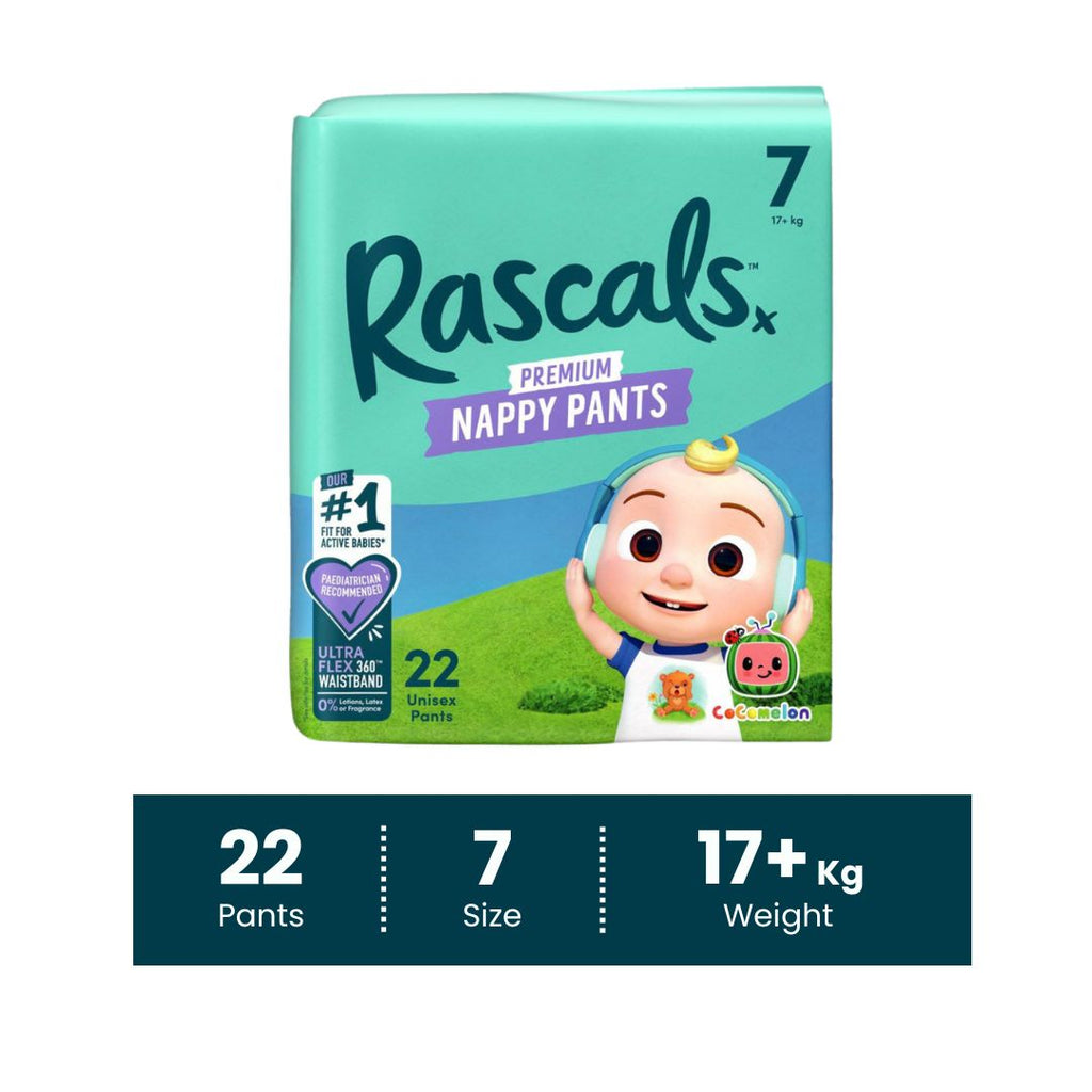Rascals Cocomelon Edition Training Diaper Pants- Size 7, 17+ kg, 22 Count