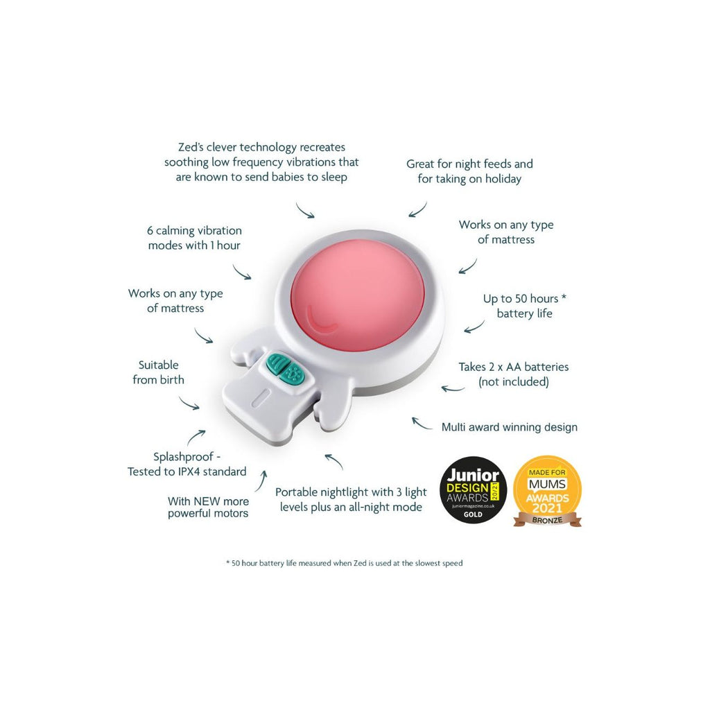 Rockit Zed Award-Winning Vibration Sleep Soother and Night Light White White Age- Newborn & Above