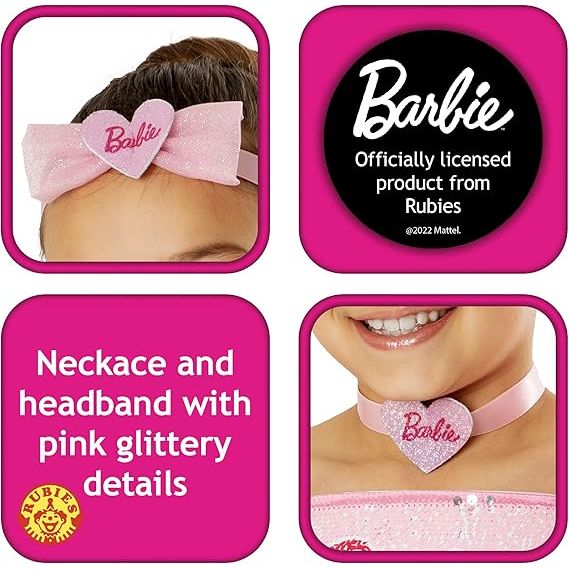 Rubies Barbie Ballerina Costume Pink Age- 2 Years & Above