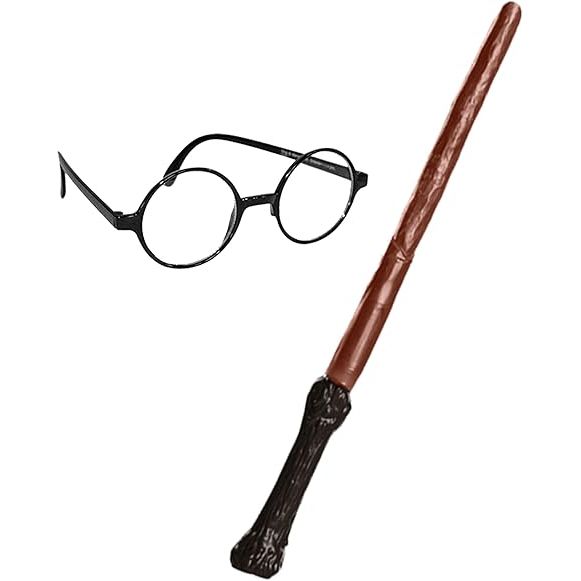 Rubies Harry Potter Blister Wand And Glass Kids Costume Accessory Kit Age- 4 Years & Above