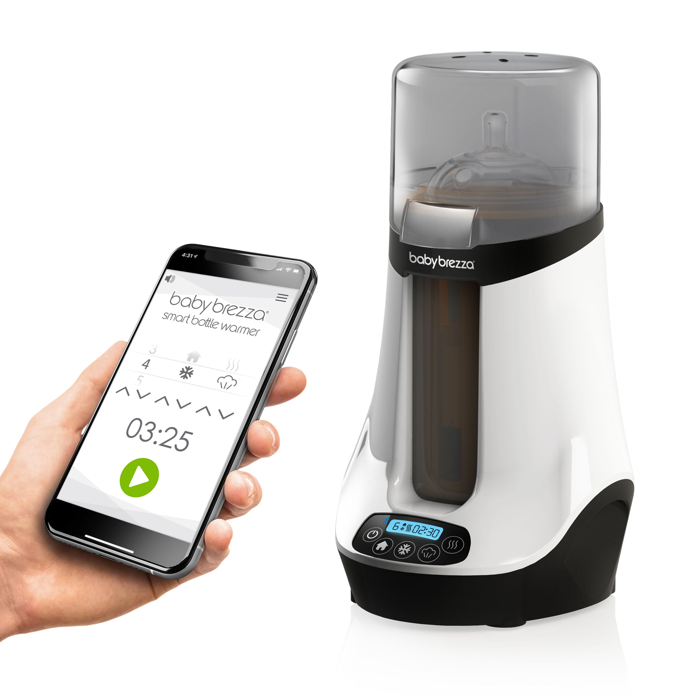 Baby Brezza Safe + Smart Bottle Warmer White/Grey Age Newborn & Above