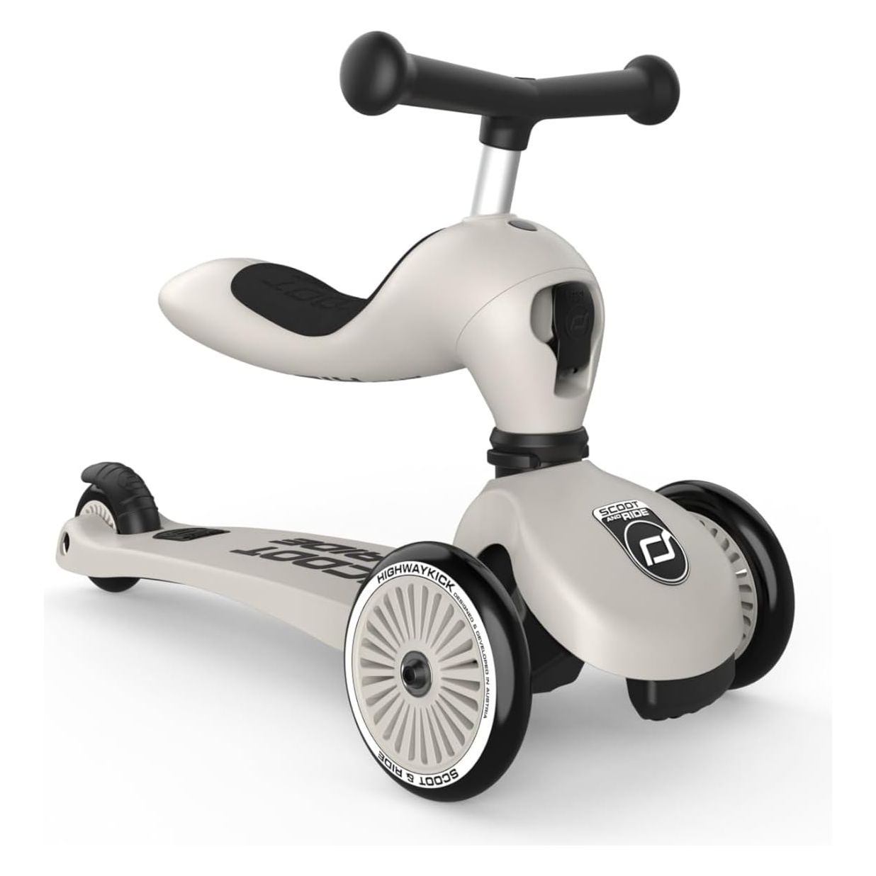 Scoot & Ride 2-in-1 Highwaykick 1 & Helmet S-M Ash Bundle 96268-96367 Age- 5 Years & Above