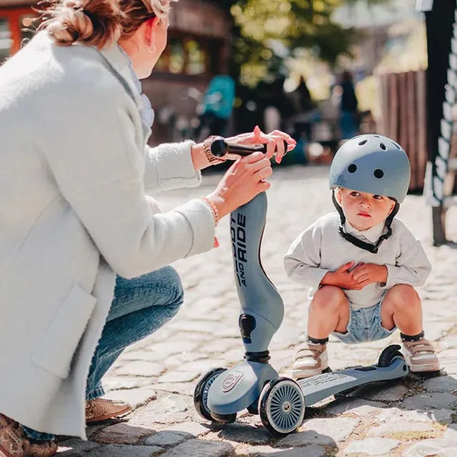 Scoot&Ride 2-in-1 Highwaykick 1 & Helmet S-M Steel Bundle 96271-96369 Age- 5 Years & Above