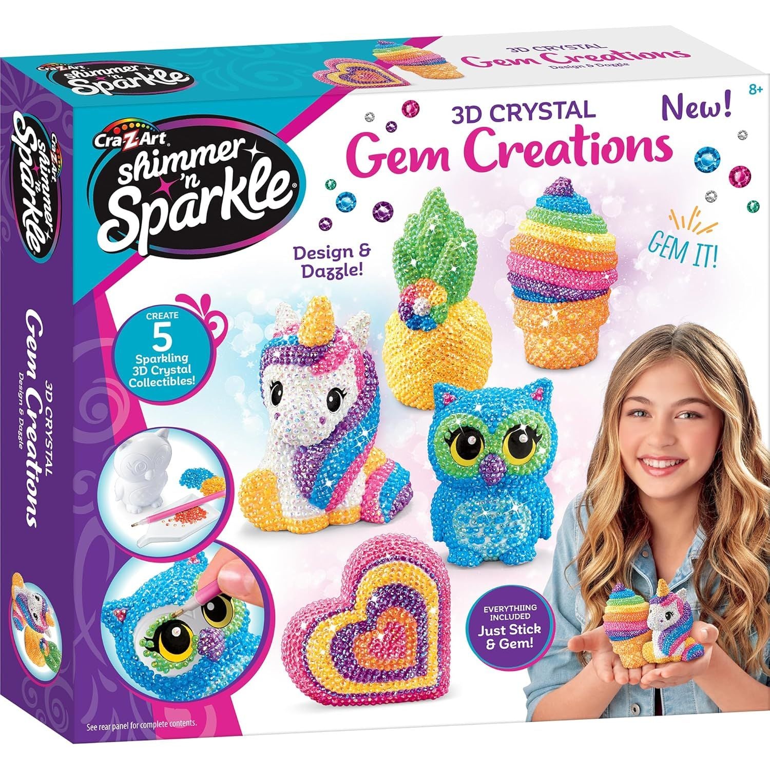 Shimmer 'n Sparkle 3D Crystal Gem Creations Playset Age- 8 Years & Above