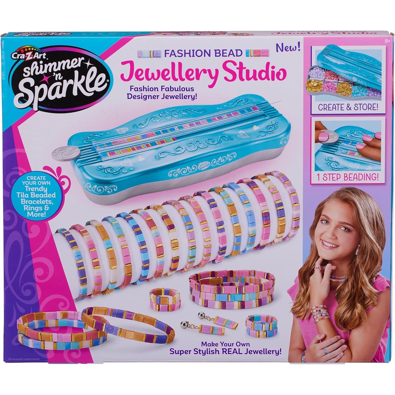 Shimmer n' Sparkle Shimmer â€˜n Sparkle Dots & Dashes Tila Bead Bracelet Studio Multicolor Age-8 Years & Above