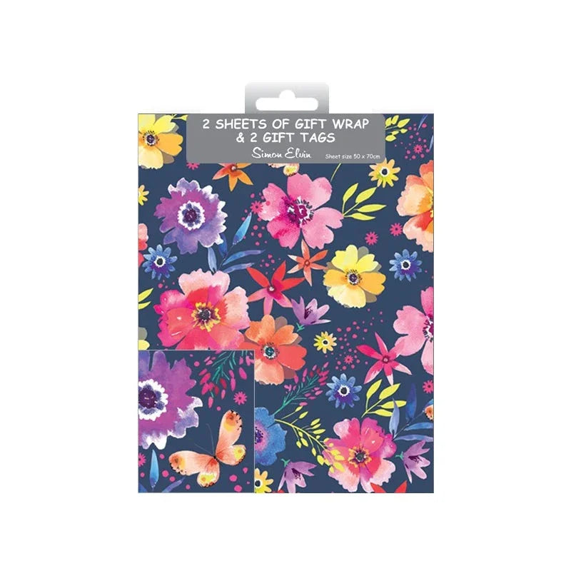 Simon Elvin Folded Wrap & Tags Floral Pink - Peekaboo