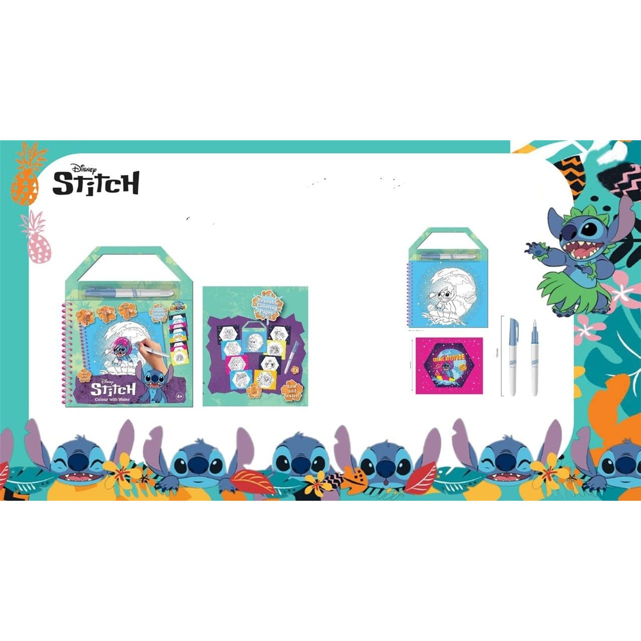 Stitch Coloring Book with Water Paints  ST24354 Age- 3 Years & Above