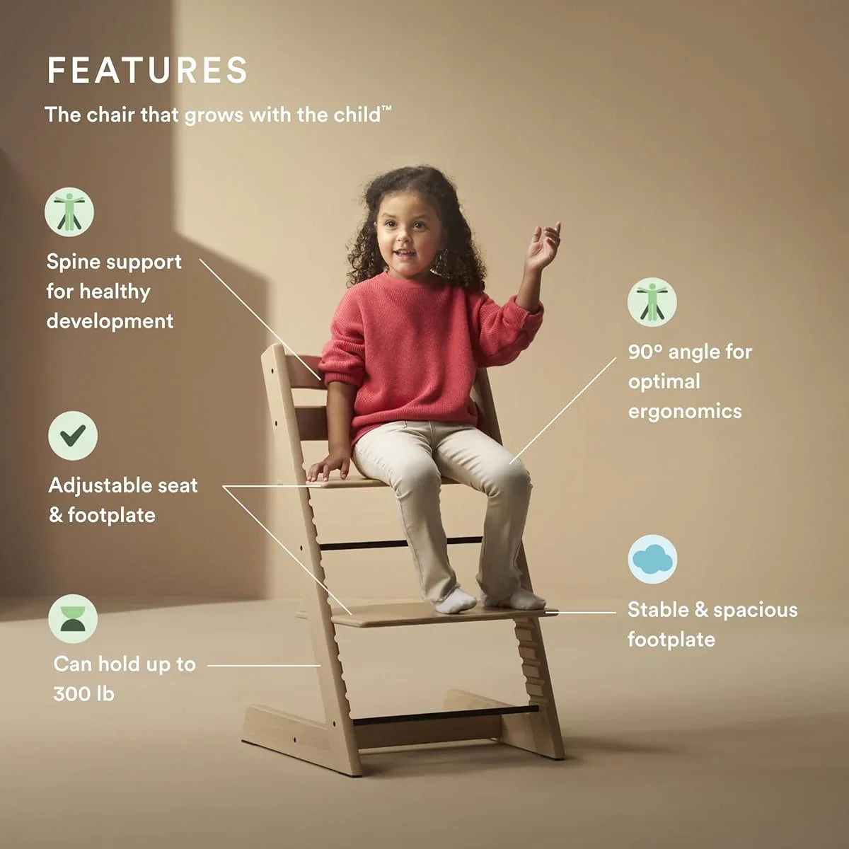 Stokke Tripp Trapp Feeding High Chair Natural Beige Cream Age- 6Months & Above