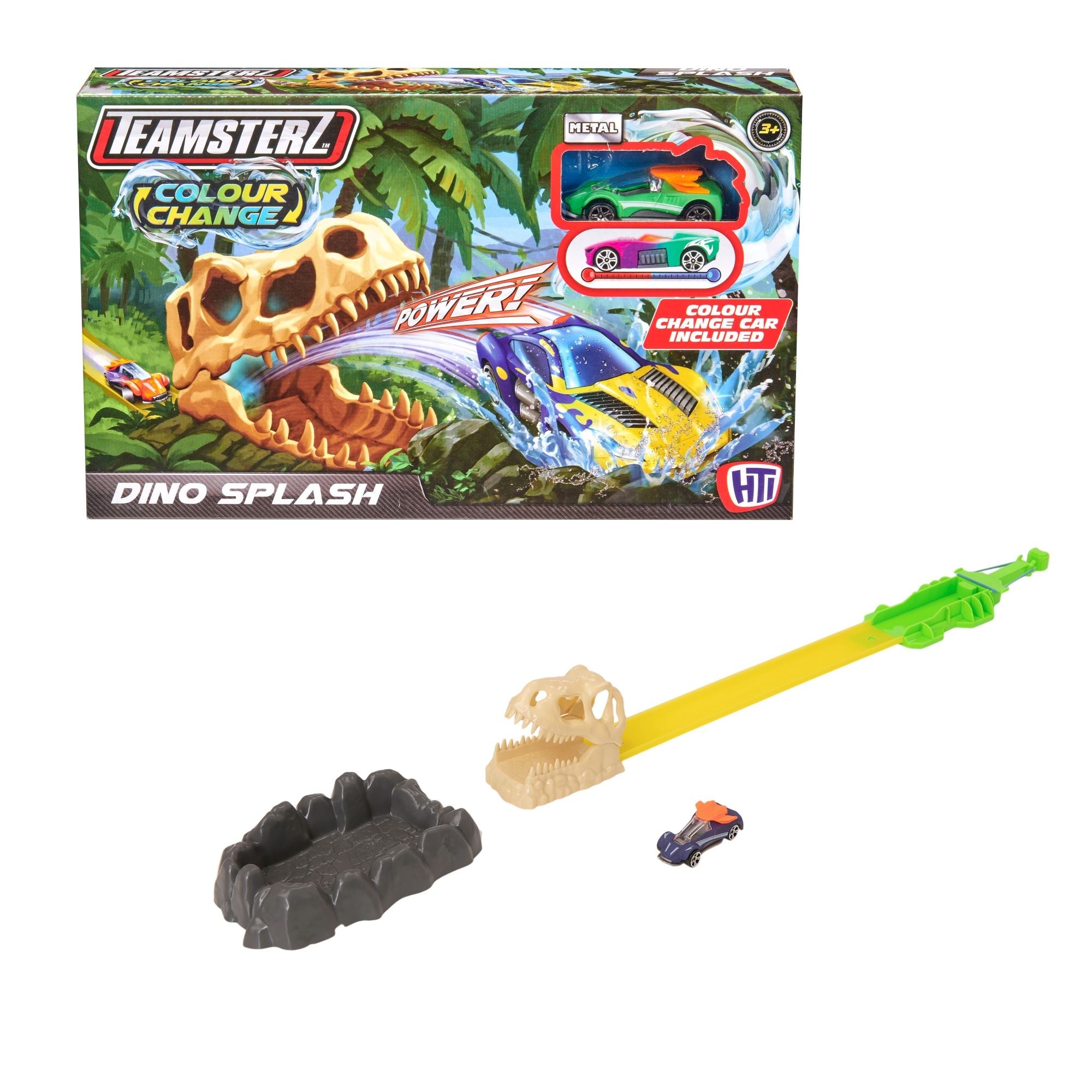 Teamsterz Dino Splash Roar Set With Toy Car Multicolor Age- 3 Years & Above