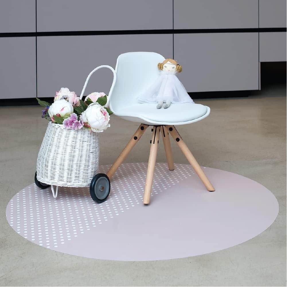 Toddlekind Round & Spotted Clean Wean Mat (105 cm) Dove Grey Age- 6 Months & Above