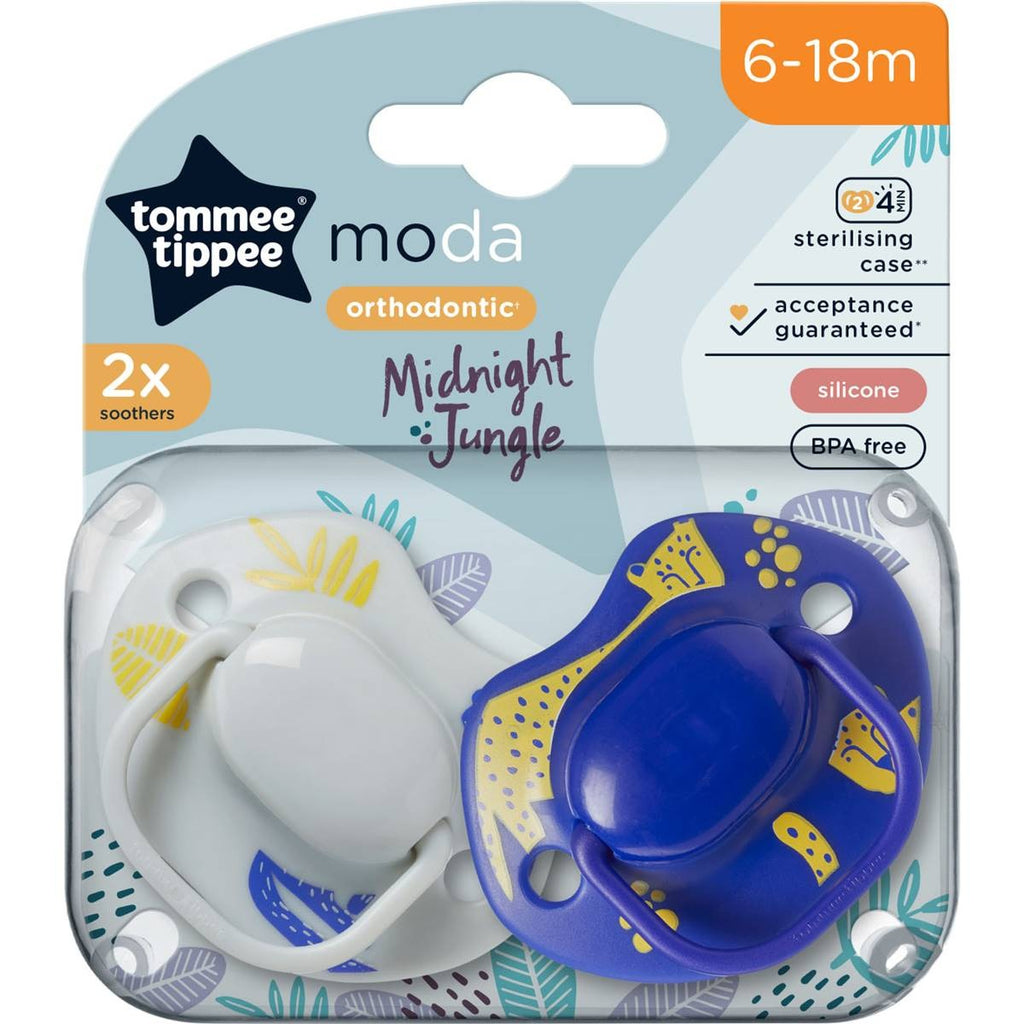 Tommee Tippee Moda Soother for Boys, Pack Of 2 Multicolour Age- 6 Months to 18 Months