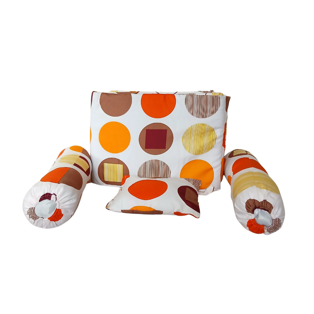 Tridarling Cot Bumper – Orange & Brown Polka Dots (60x120 cm) TCB1 Age- Newborn & Above