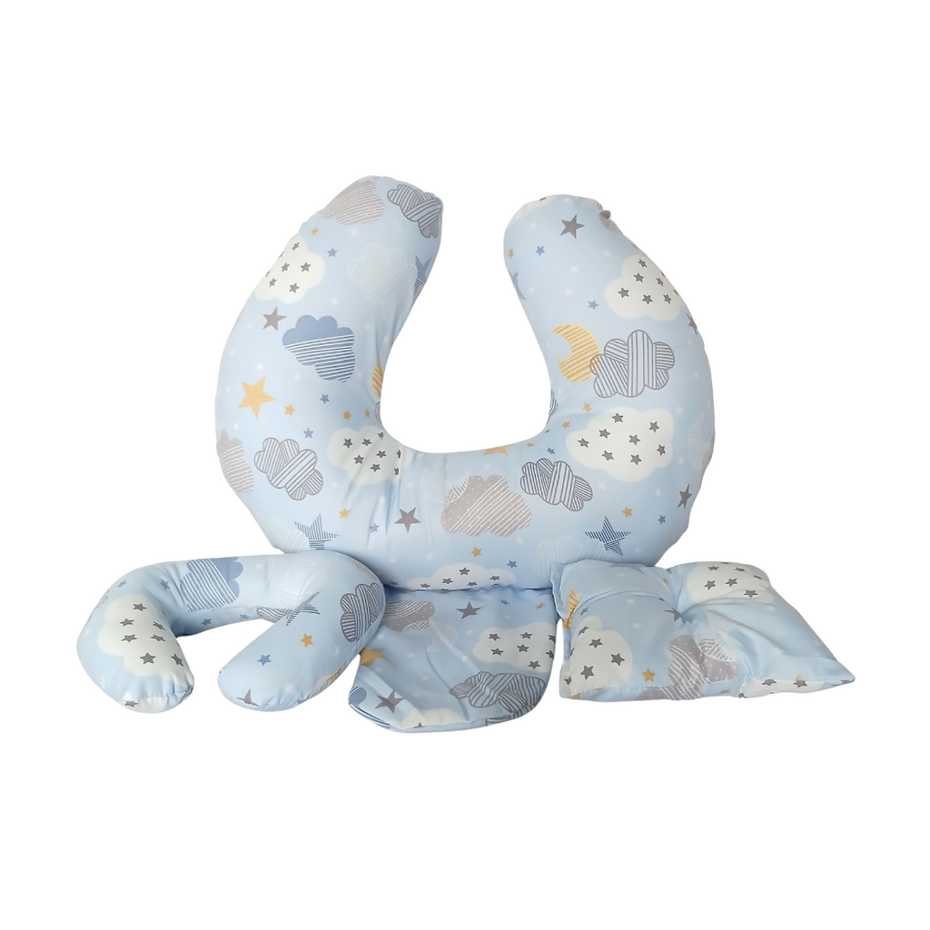 Tridarling Fiber Breastfeeding Pillow Set - Blue Clouds & Stars TFBPS1 Age- Newborn & Above