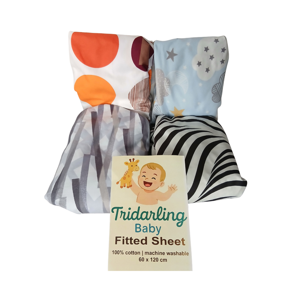 Tridarling Fitted Cot Bedsheet – Shade of Grey (60x120 cm) TFCB4 Age- Newborn & Above