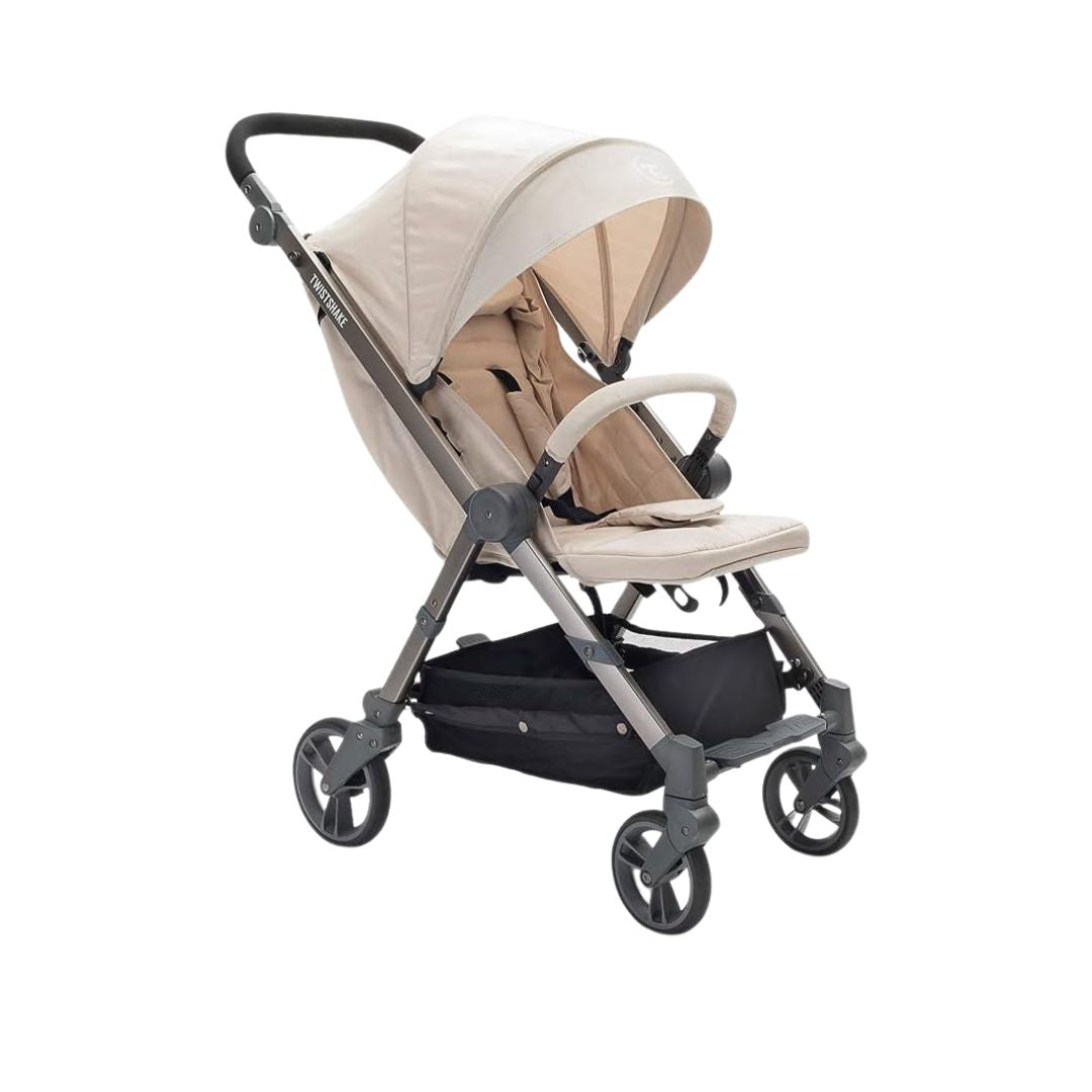 Twistshake Baby All Covered Stroller with Accessories Beige Age- 1 Months & Above( Holds upto 50 Kgs)