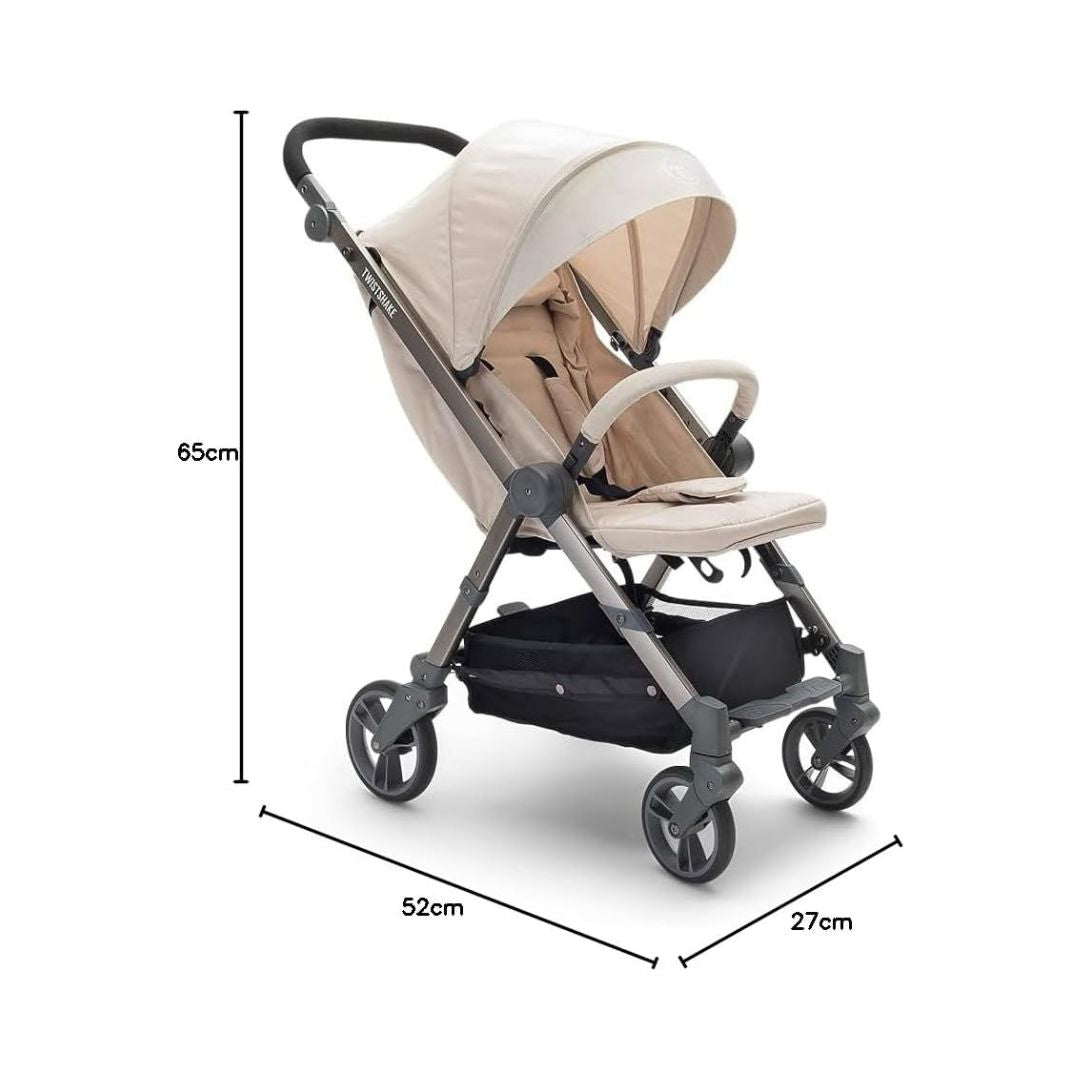 Twistshake Baby All Covered Stroller with Accessories Beige Age- 1 Months & Above( Holds upto 50 Kgs)