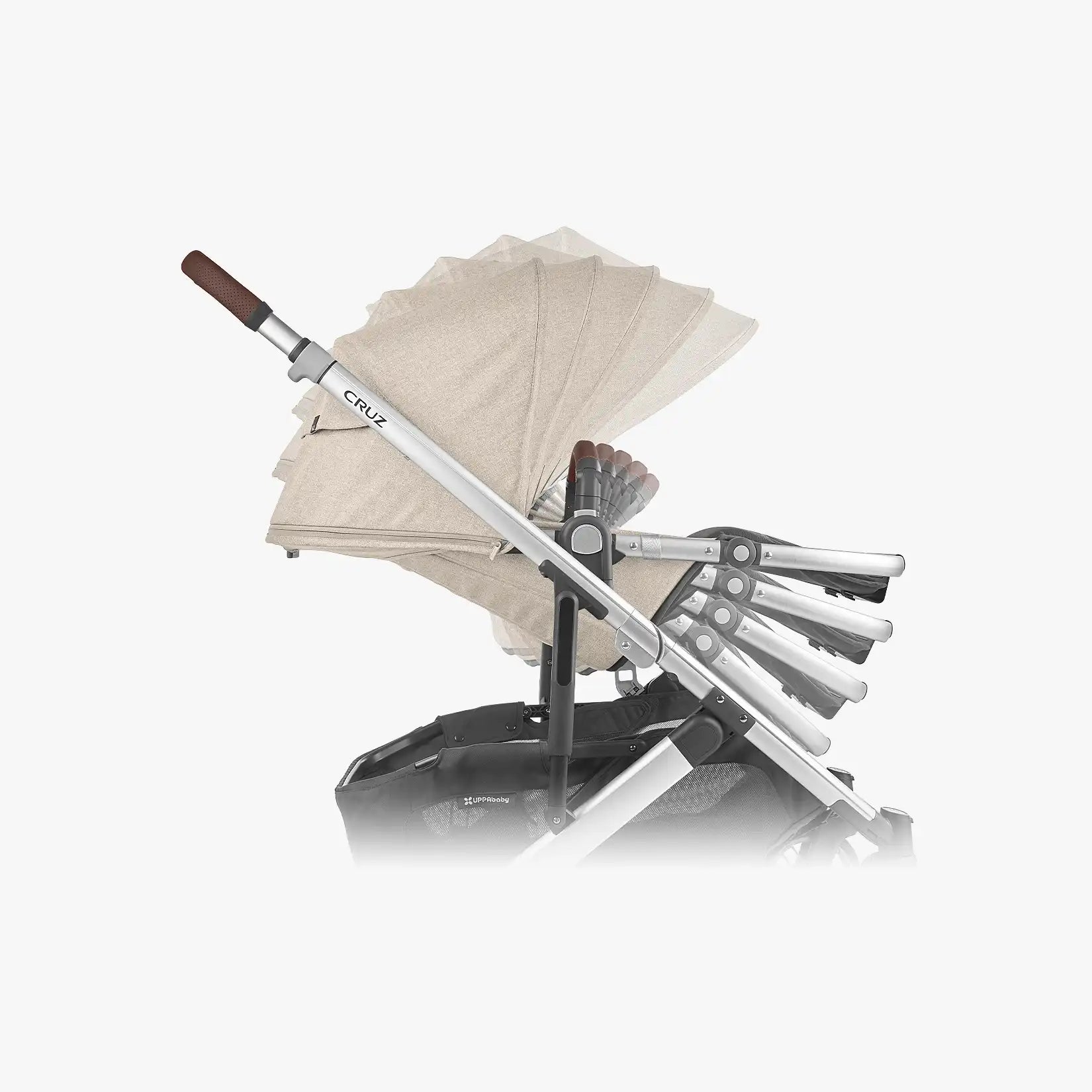 UPPAbaby Cruz V2 Stroller Declan Oat Mélange Silver Frame Chestnut Leather UP0050 Age- Newborn to 4 Years