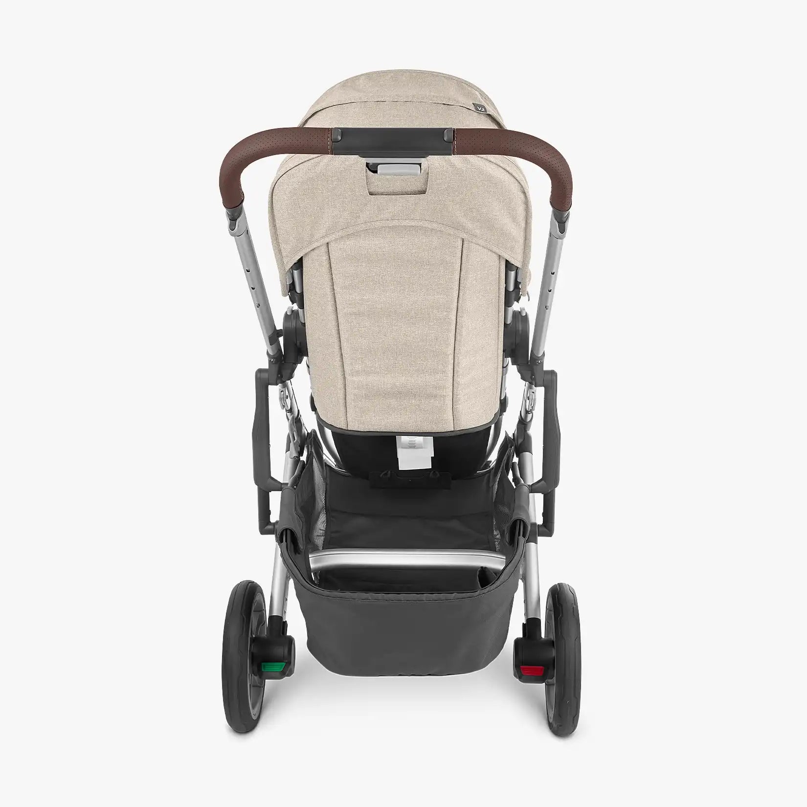 UPPAbaby Cruz V2 Stroller Declan Oat Mélange Silver Frame Chestnut Leather UP0050 Age- Newborn to 4 Years