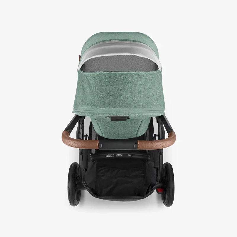 uppababy vista v2 age UPPAbaby Vista V2 Stroller Gwen Green Mélange Carbon Frame Saddle Leather UP0010 Age- Newborn to 4 Years