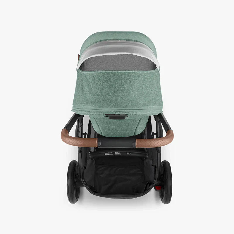 UPPAbaby Vista V2 Stroller Gwen Green Mélange Carbon Frame Saddle Leather UP0010 Age- Newborn to 4 Years