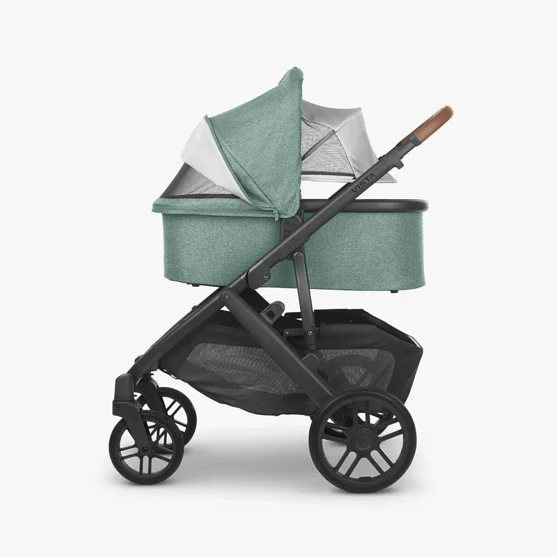 UPPAbaby Vista V2 Stroller Gwen Green Mélange Carbon Frame Saddle Leather UP0010 Age- Newborn to 4 Years