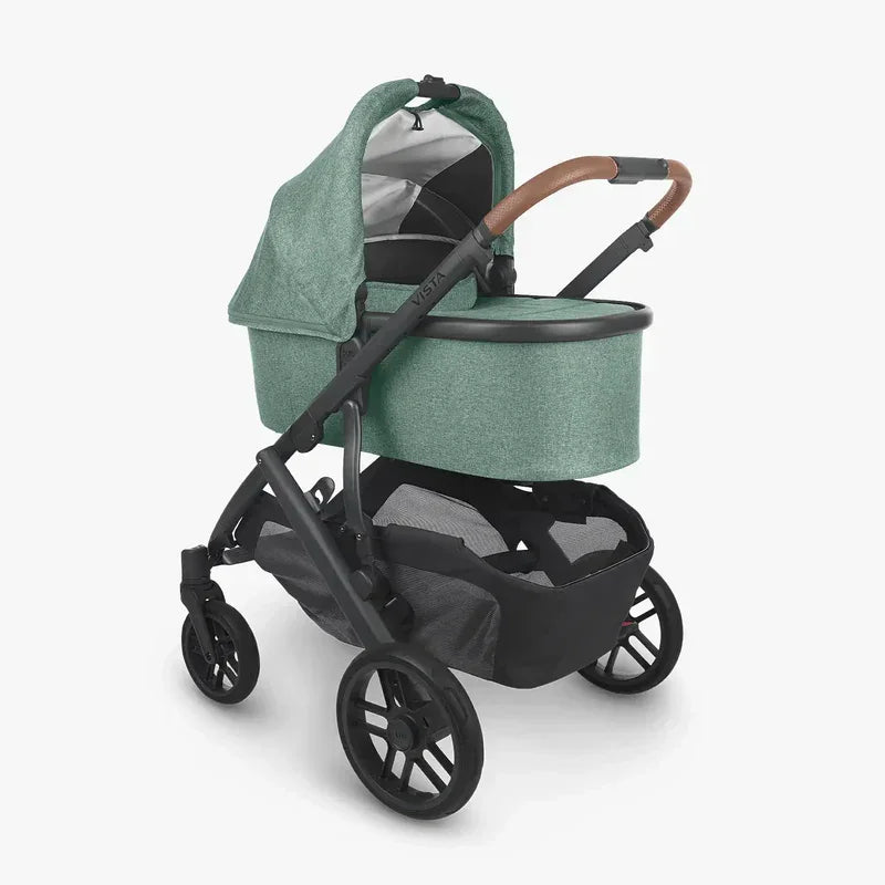 what age uppababy vista stroller UPPAbaby Vista V2 Stroller Gwen Green Mélange Carbon Frame Saddle Leather UP0010 Age- Newborn to 4 Years