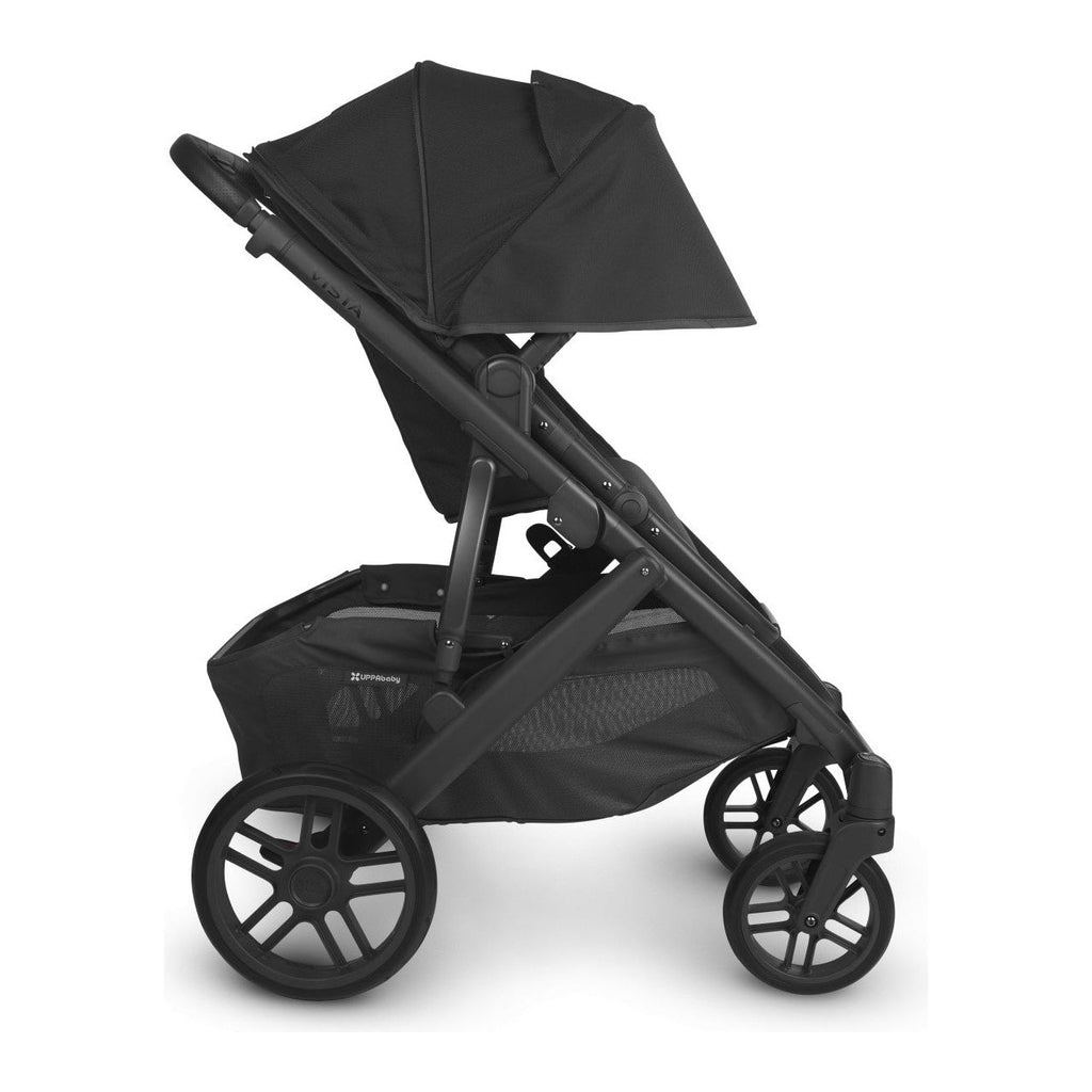 UPPAbaby Vista V2 Stroller Jake Charcoal Carbon Frame Black Leather UP0005 Age- Newborn to 4 Years