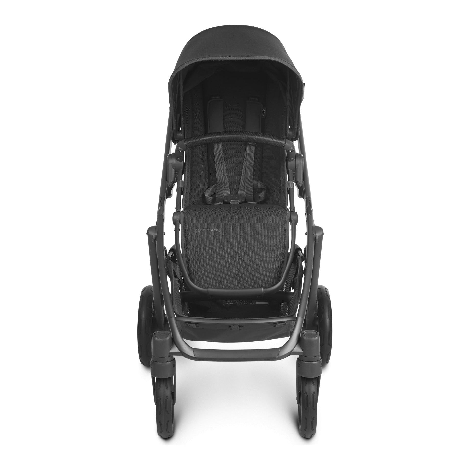 UPPAbaby Vista V2 Stroller Jake Charcoal Carbon Frame Black Leather UP0005 Age- Newborn to 4 Years