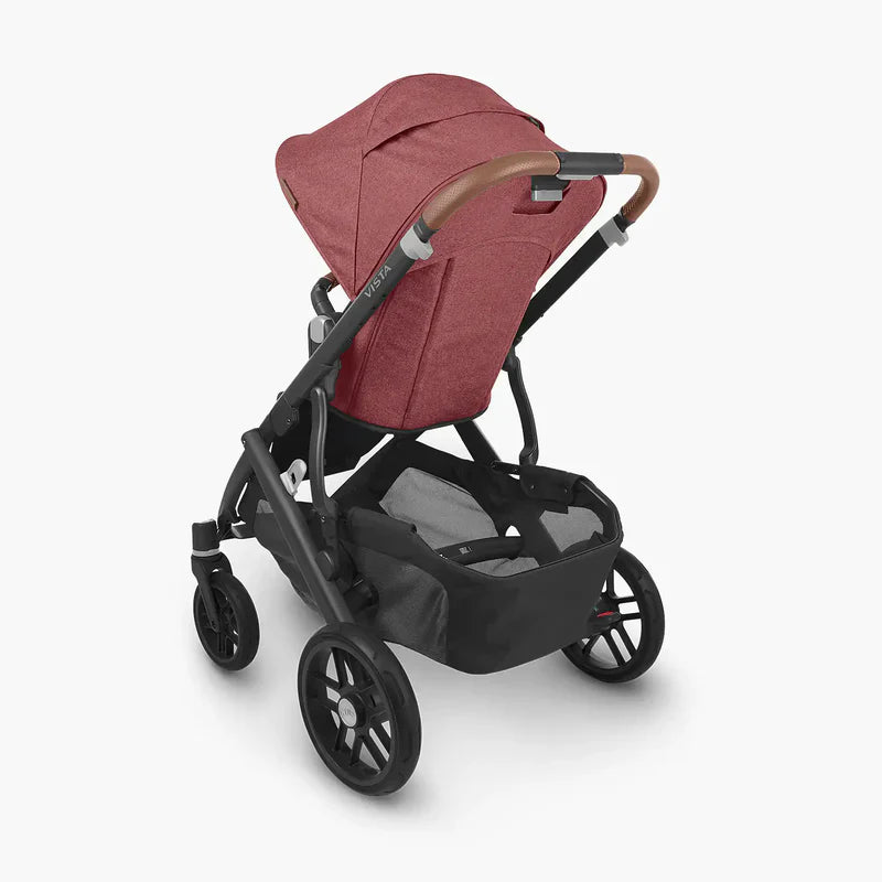 UPPAbaby Vista V2 Stroller Lucy Rosewood Mélange Carbon Frame Saddle Leather UP0011 Age- Newborn to 4 Years