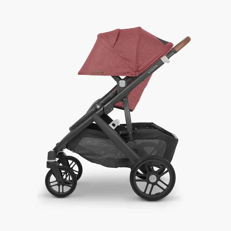 UPPAbaby Vista V2 Stroller Lucy Rosewood Mélange Carbon Frame Saddle Leather UP0011 Age- Newborn to 4 Years