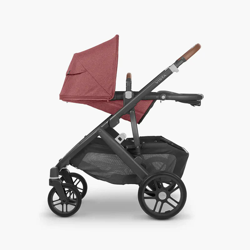 UPPAbaby Vista V2 Stroller Lucy Rosewood Mélange Carbon Frame Saddle Leather UP0011 Age- Newborn to 4 Years