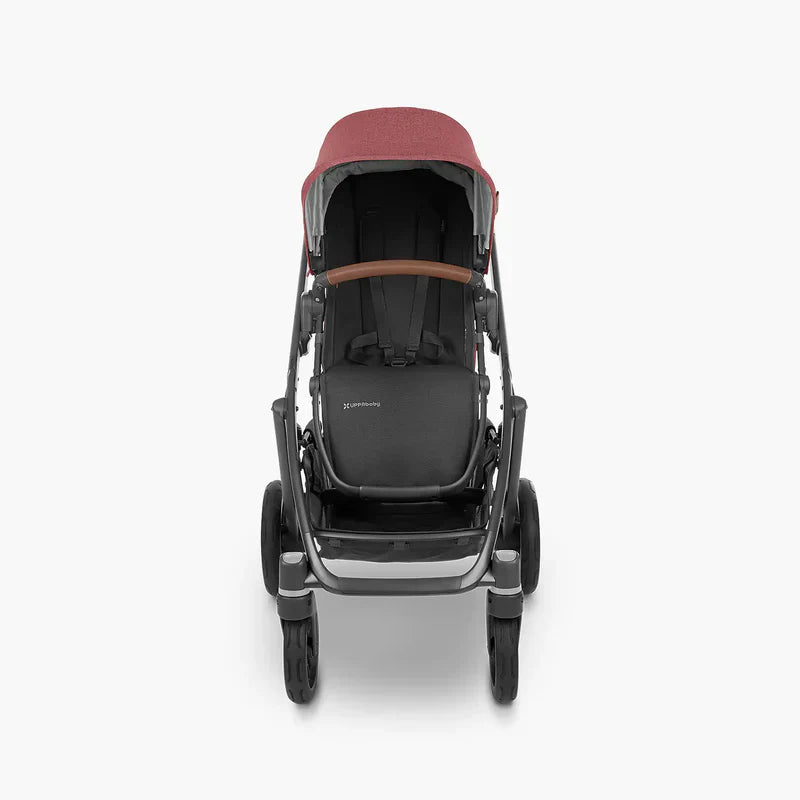 UPPAbaby Vista V2 Stroller Lucy Rosewood Mélange Carbon Frame Saddle Leather UP0011 Age- Newborn to 4 Years