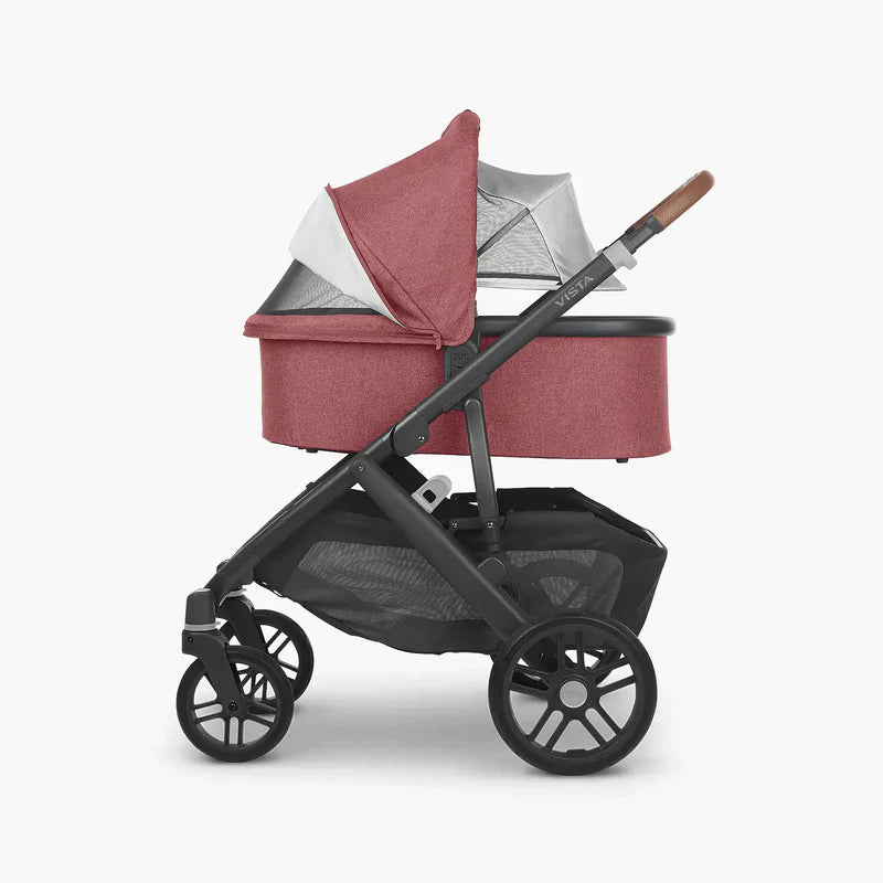 UPPAbaby Vista V2 Stroller Lucy Rosewood Mélange Carbon Frame Saddle Leather UP0011 Age- Newborn to 4 Years