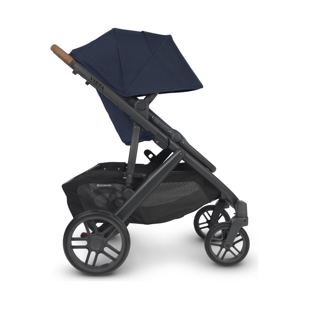 UPPAbaby Vista V2 Stroller Noa Navy Carbon Frame Saddle Leather UP0008 Age- Newborn to 4 Years